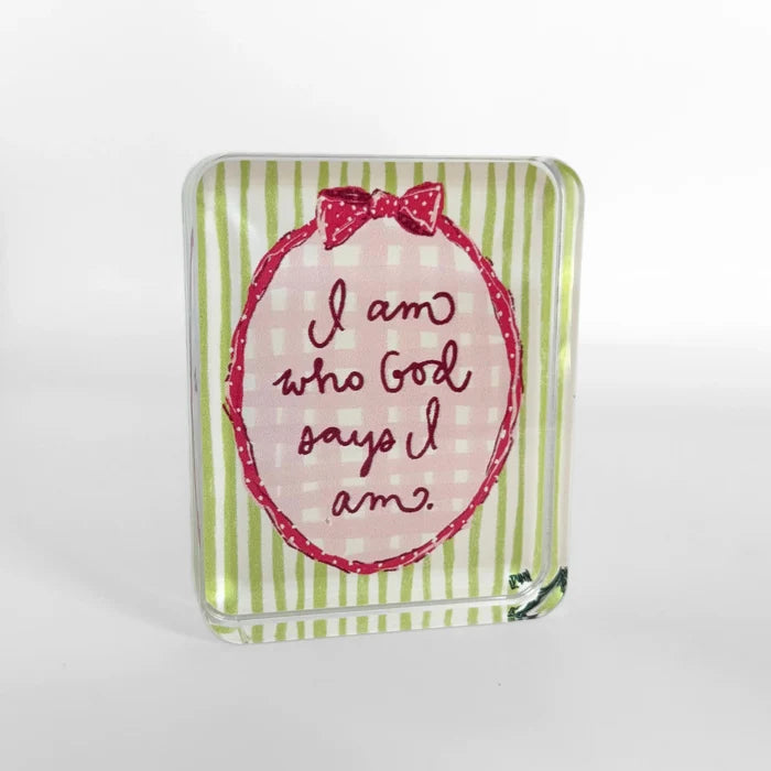 I Am Who God Says I Am Inspiration Block