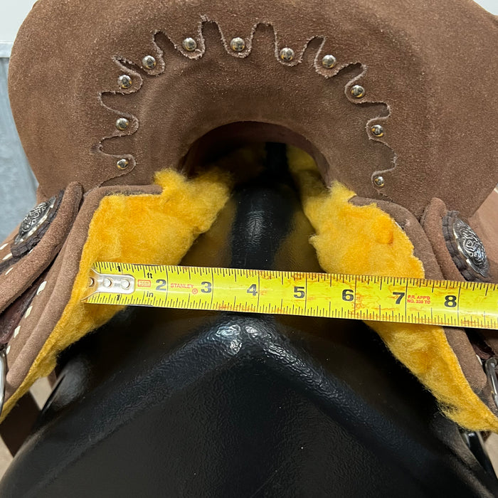 STRATFORD SUEDE YOUTH BARREL SADDLE BY KING SERIES