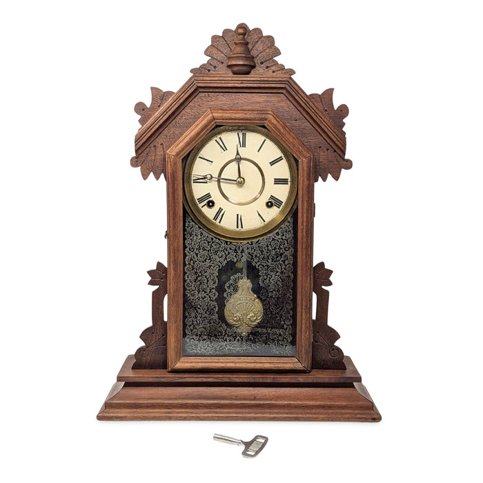 Ingraham 1880’s Walnut 8-Day Parlor/Kitchen Clock