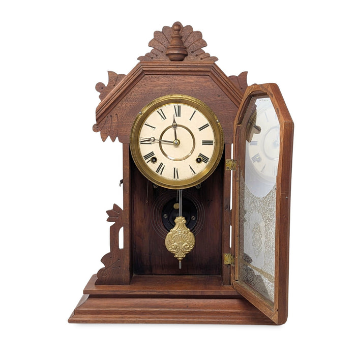 Ingraham 1880’s Walnut 8-Day Parlor/Kitchen Clock