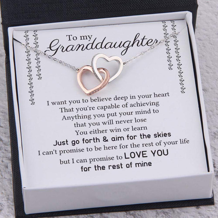Interlocked Heart Necklace - To My Granddaughter - I Want You To Believe Deep In Your Heart - Gnp23004