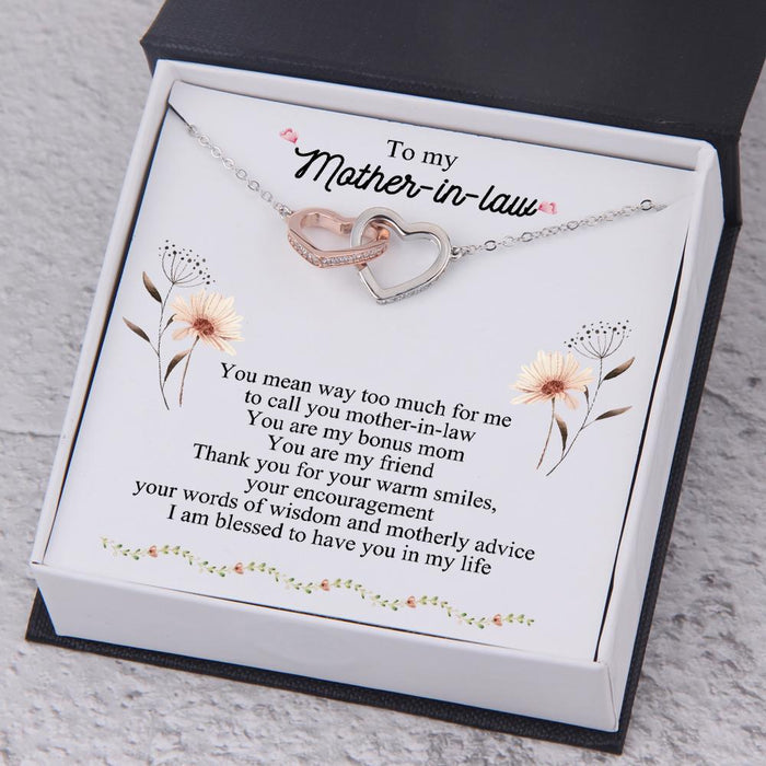 Interlocked Heart Necklace - To My Mother-In-Law - Thank You For Your Warm Smiles - Gnp19005