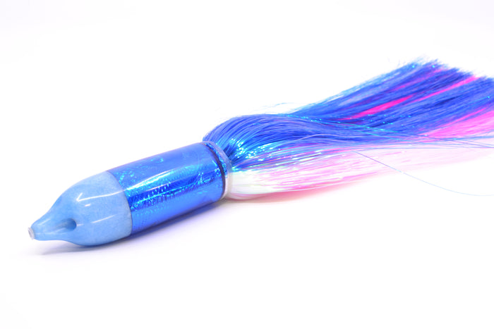 Jackpot Lures Blue Pearl Nose Rainbow Swirl 4-Hole Big Blue 12" 14oz EZ Flash Blue-White