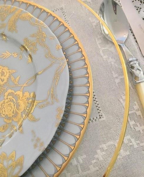 Jardin Secret Grey and Gold Accent Plate