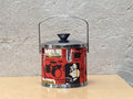 I Like Mike's Mid Century Modern Ice Bucket Jazz and Blues Ice Bucket in Red, Black and Chrome