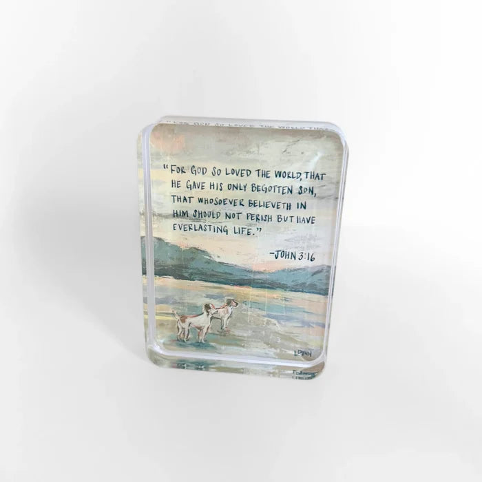 John 3:16 Acrylic Scripture Block