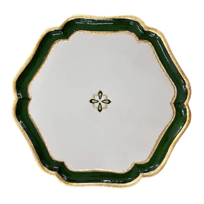 Large Green Florentino Baroque Wooden Charger/Tray