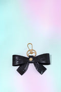 Leather Bow Keychains- Black