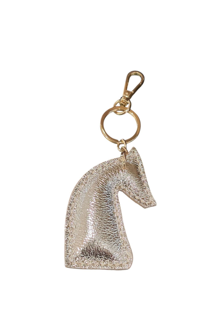 Leather Horse Keychains- Gold