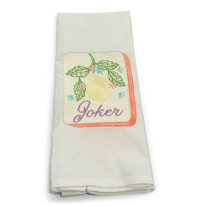 Lemon Joker Mahjong Tile Tea Towel