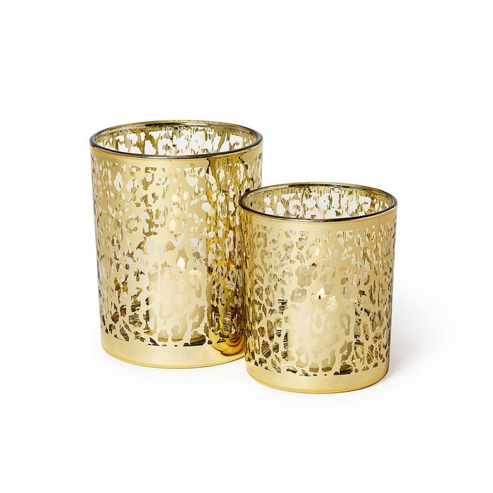 Leopard Silhouette Antiqued Candleholder
