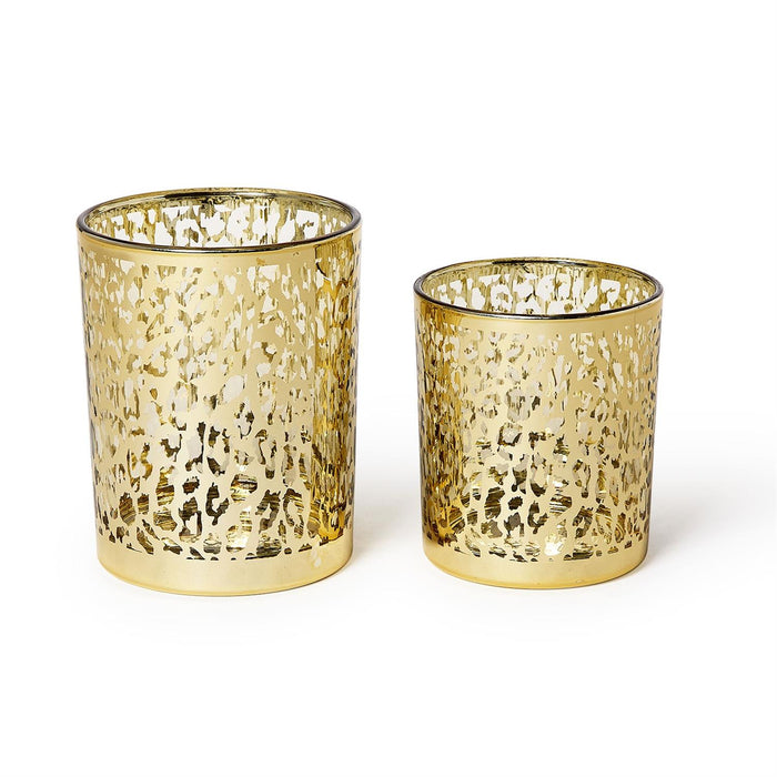 Leopard Silhouette Antiqued Candleholder