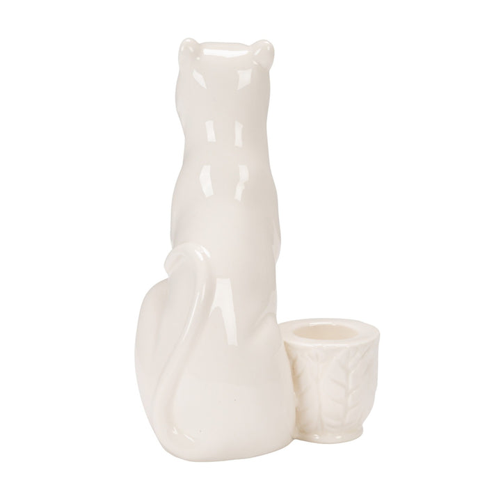 Leopard Stoneware Taper Holder