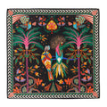 Magic India Print Black Mini Square Scarf Designed by Wild Paris
