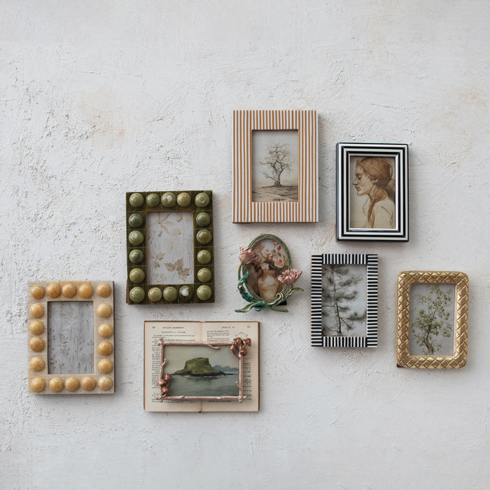 Marbled Resin Bobbin Photo Frame