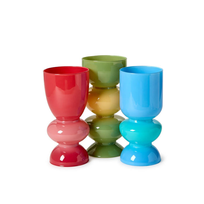 Mixed Colored Glass Vases