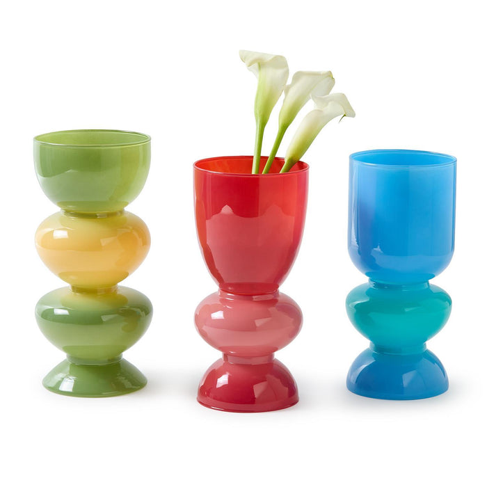 Mixed Colored Glass Vases