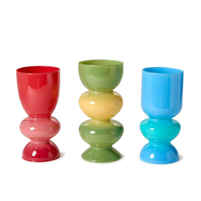 Mixed Colored Glass Vases