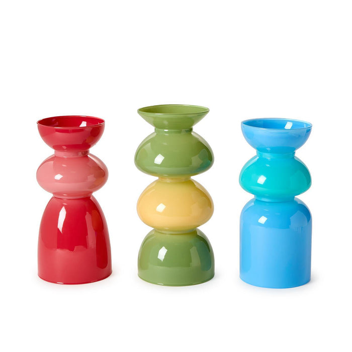 Mixed Colored Glass Vases