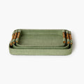 Monaco Green Faux Seagrass Decorative Rectangle Tray