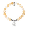 New Beginnings Charm with Yellow White Jade Gemstone Bracelet