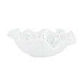 Onda Glass White Ruffled Round Bowl