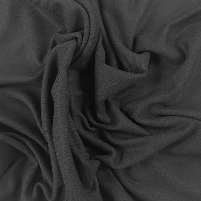 Organic Cotton 1x1 Rib Knit - Black - Made in Canada