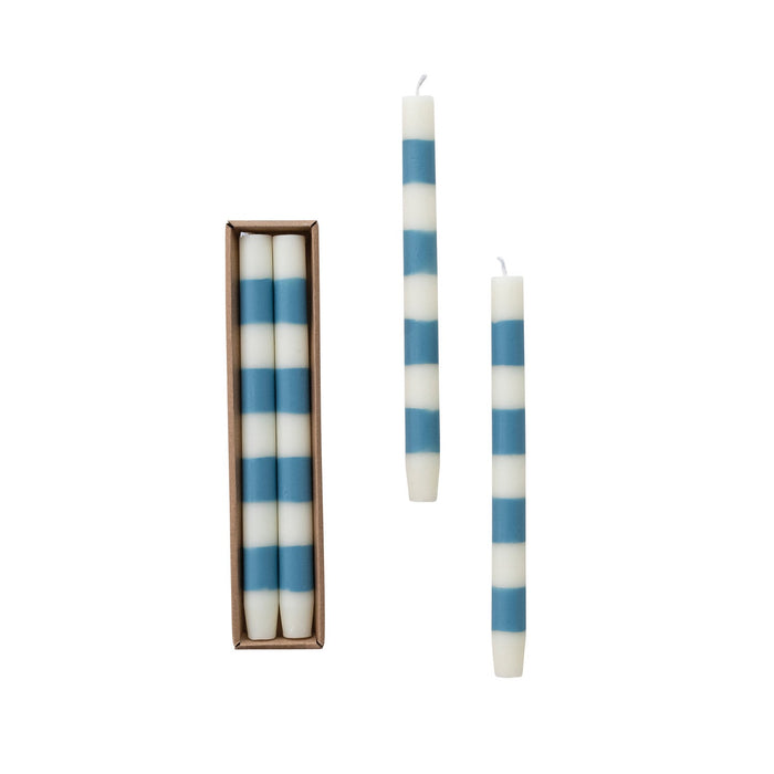 Pair of Taper Candles with Stripes