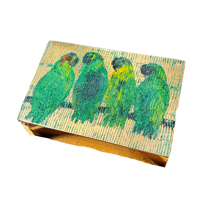 Parrot Quartet Gold Leaf Box