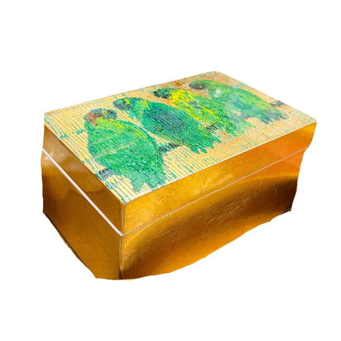 Parrot Quartet Gold Leaf Box
