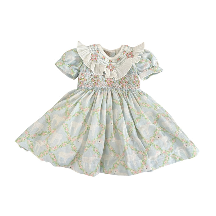 Pastel Lamb Handsmocked Dress