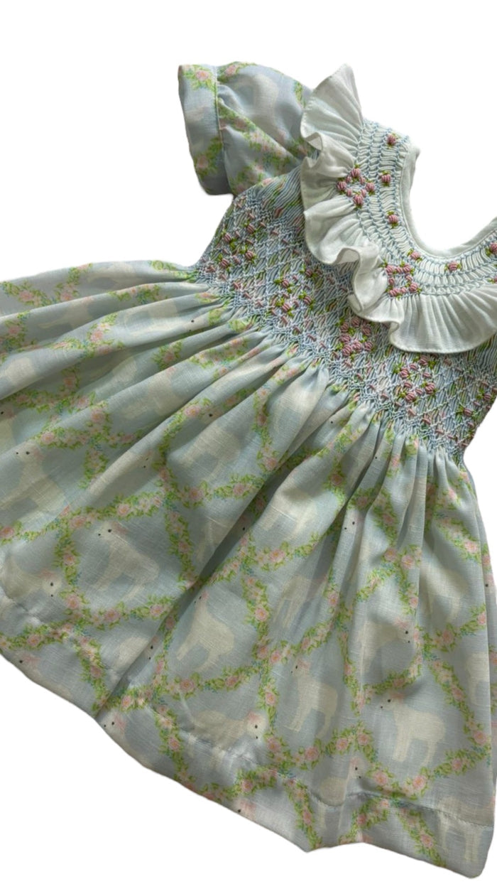 Pastel Lamb Handsmocked Dress