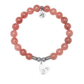 Paws of Love Charm with Strawberry Jade Gemstone Bracelet