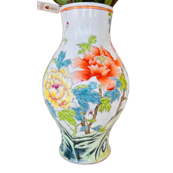 Peony and Bird Vase