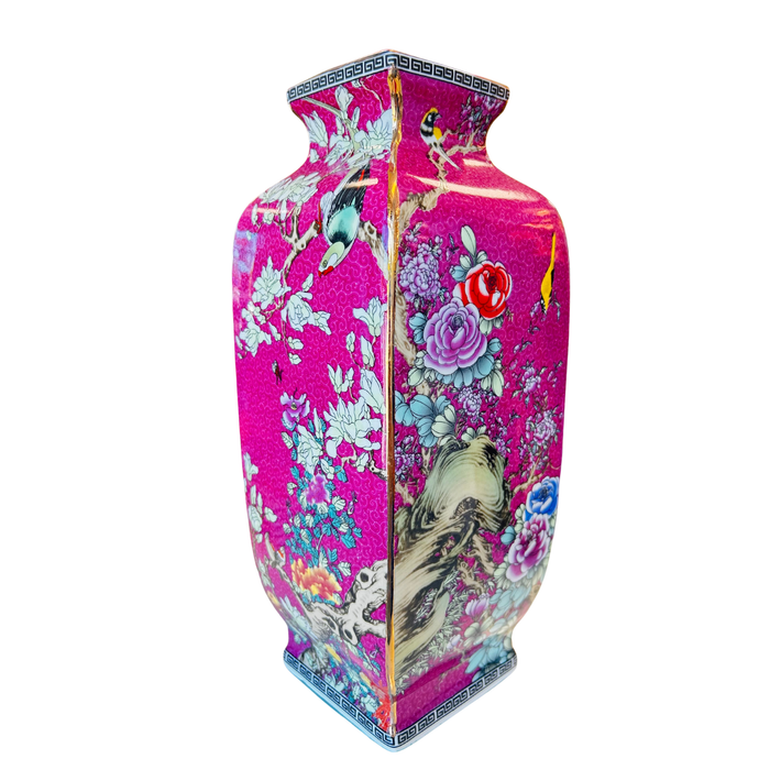 Pink Cloisonne Vase, 13.5"