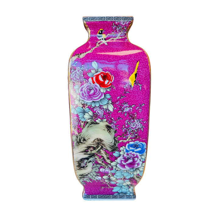 Pink Cloisonne Vase, 13.5"
