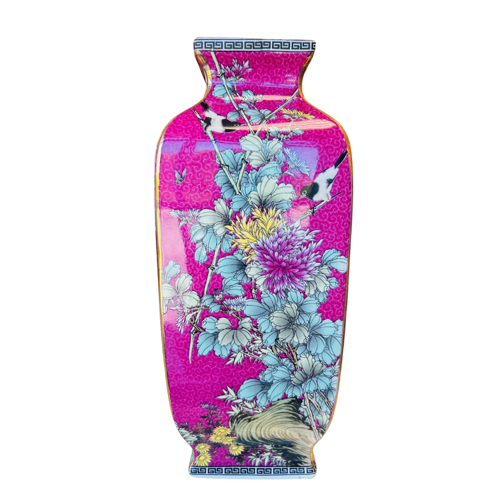 Pink Cloisonne Vase, 13.5"