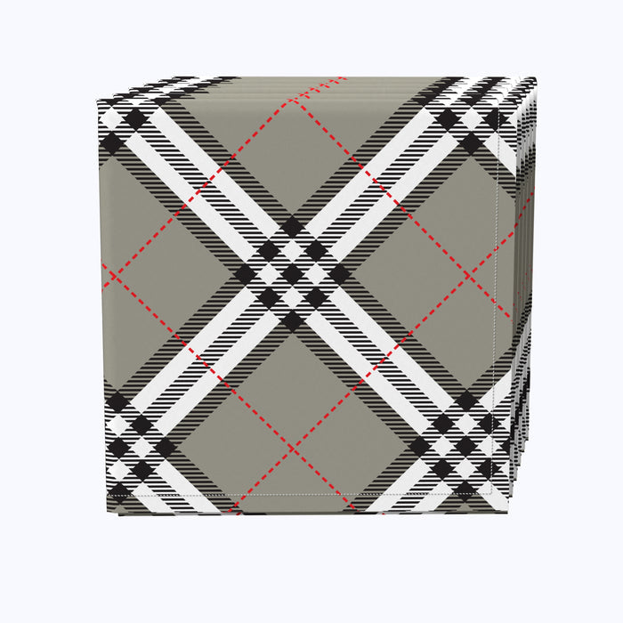 Plaid, Gray & Black Napkins