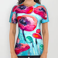 Designer Clothing - Poppy Floral Painting - Artistic All Over Printed T Shirt Brazen Design Studio Lavender