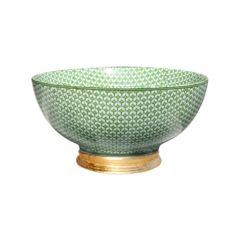 Porcelain Green Fish Scales Bowl - 14"