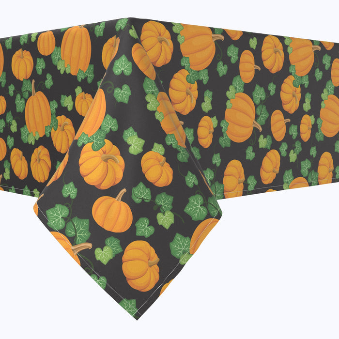 Pumpkin Patch Scroll Black Rectangle Tablecloths