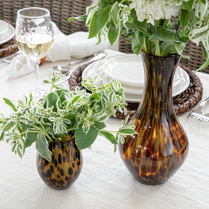 Puro Stemless Wine Glass - Tortoiseshell