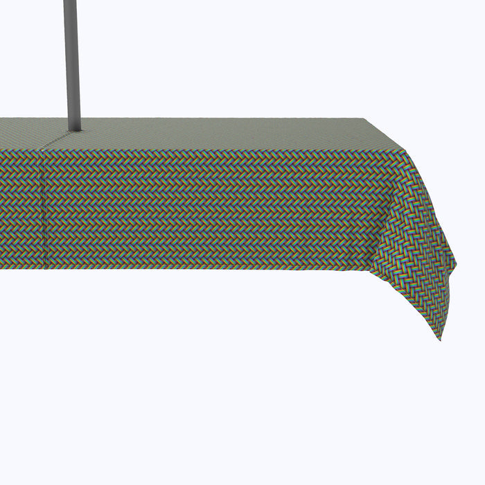 Rainbow Herringbone Weave Outdoor Rectangles