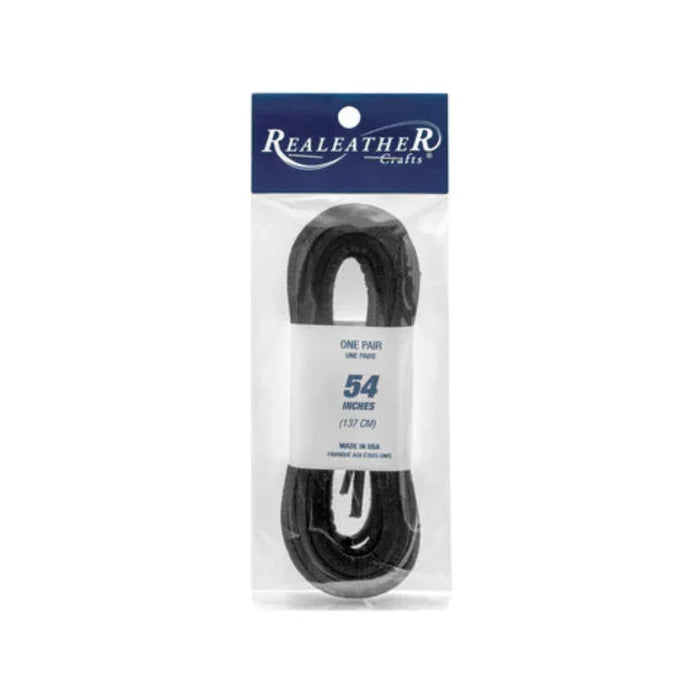Realeather Paired Leather Lace Footwear Accessories Realeather Black 108 Inch