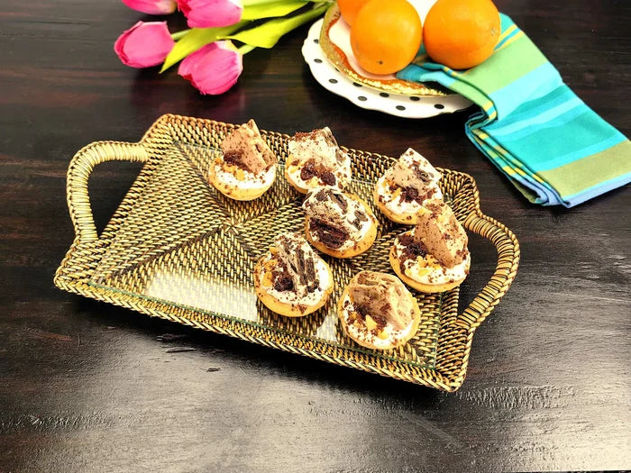 Rectangular Serving Tray with Glass