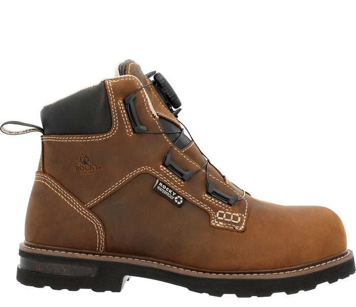 Rocky Men's Grindstone XTR BOA® 6" Waterproof Comp Toe Work Boot Work Boots Rocky Brown 10 M