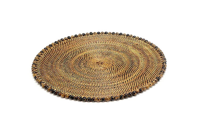 Round Placemat with Tortoise Beads | Set of 4