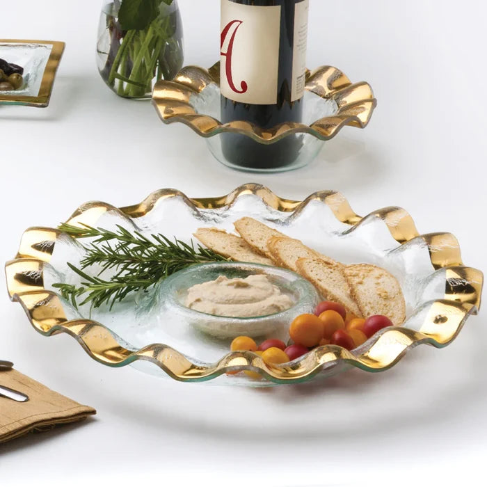 RUFFLE ROUND CHIP & DIP SERVER