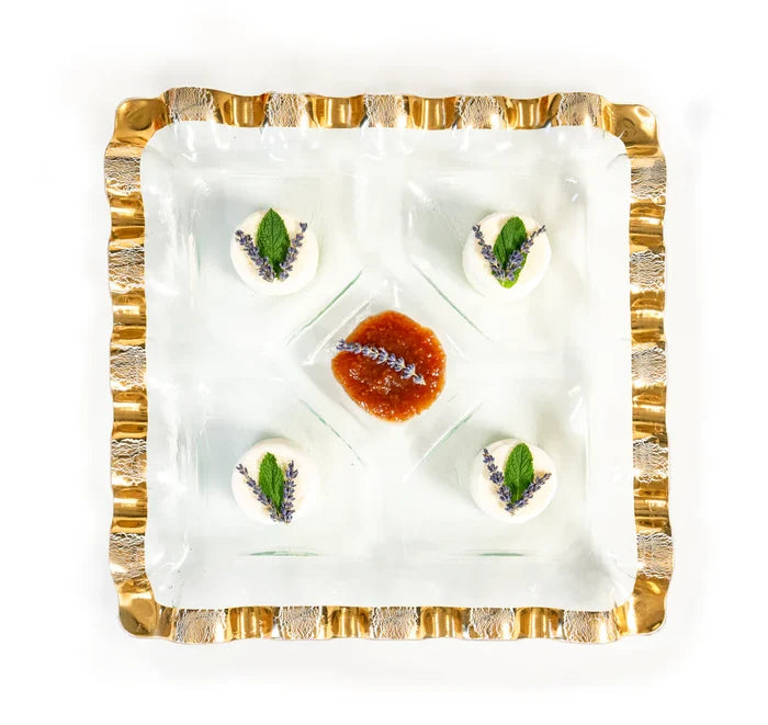 Ruffle Square Chip & Dip with Sections