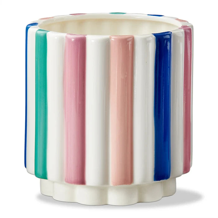Scallop Striped Planter